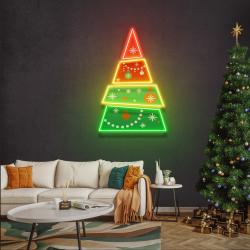 christmas tree pyramid led neon sign light 1