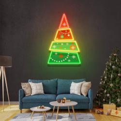 christmas tree pyramid led neon sign light 2
