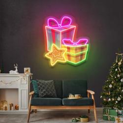 colorful christmas gifts art work led neon sign light 1