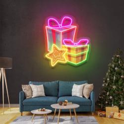 colorful christmas gifts art work led neon sign light 2