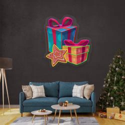 colorful christmas gifts art work led neon sign light 3