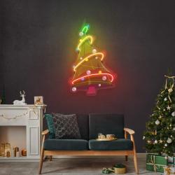 colorful christmas tree art work led neon sign light 1