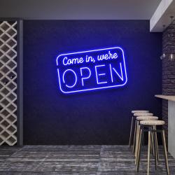come in were open 2 led neon sign light 2