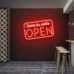 come in were open 2 led neon sign light 4