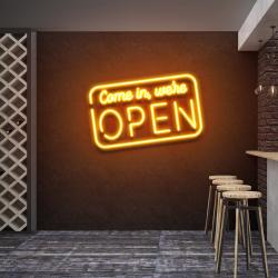come in were open 2 led neon sign light 6