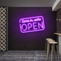 come in were open 2 led neon sign light 7