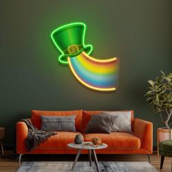 Rainbow Lucky St Patrick's Day Artwork Led Neon Sign Light