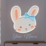 copy of custom name cute rabbit face artwork led neon sign light 0