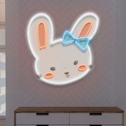 copy of custom name cute rabbit face artwork led neon sign light 1