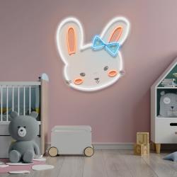copy of custom name cute rabbit face artwork led neon sign light 2