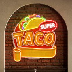 custom brand name taco mexican food restaurant decor artwork led neon sign light 1