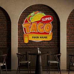 custom brand name taco mexican food restaurant decor artwork led neon sign light 3