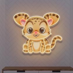 custom name cute baby leopard artwork led neon sign light 1
