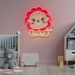 custom name cute baby lion artwork led neon sign light 3