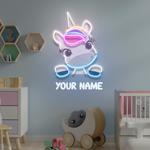 custom name cute unicorn gift for kids artwork led neon sign light 0