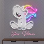 custom name cute unicorn girl artwork led neon sign light 0