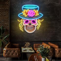 custom name dead day party sugar skull or halloween decor artwork led neon sign light 3