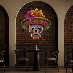 custom name dead day party sugar skull or halloween holiday artwork led neon sign light 1 4