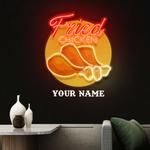 custom name fast food of french fries led neon sign light 0