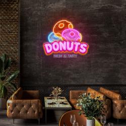 custom name fast food restaurant with donut led neon sign light 2