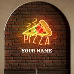 custom name fast food restaurant with pizza led neon sign light 0