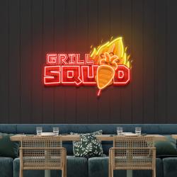 custom name grill squid artwork led neon sign light 1