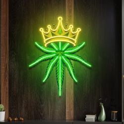 custom name king marijuana logo artwork led neon sign light 1