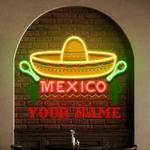 custom name mexican hat logo sombrero artwork led neon sign light 0