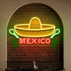custom name mexican hat logo sombrero artwork led neon sign light 1