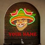 custom name mexican man logo royalty artwork led neon sign light 0