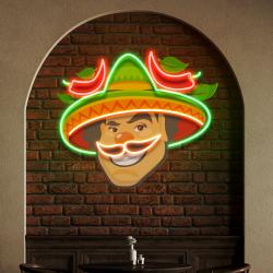 custom name mexican man logo royalty artwork led neon sign light 1