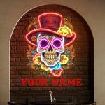 custom name mexican restaurant skull artwork led neon sign light 0