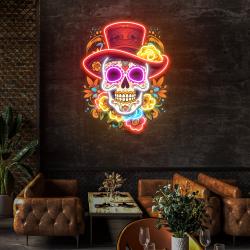 custom name mexican restaurant skull artwork led neon sign light 1