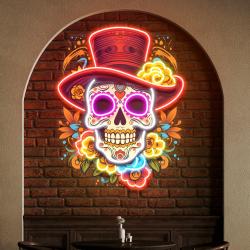 custom name mexican restaurant skull artwork led neon sign light 2