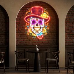 custom name mexican restaurant skull artwork led neon sign light 3