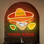 custom name mexico logo food male artwork led neon sign light 0