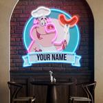 custom name pig food logo artwork led neon sign light 0