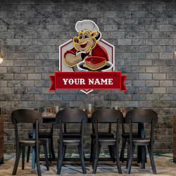 custom name pig with meat dishes for bbq restaurants artwork led neon sign light 3