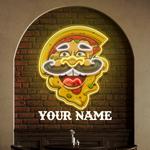 custom name pizza cartoon logo artwork led neon sign light 0