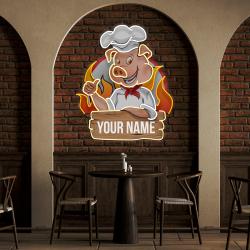 custom name porky bbq logo artwork led neon sign light 3