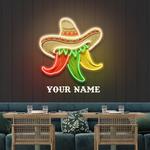 custom name restaurant cinco de mayo mexican chili artwork led neon sign light 0