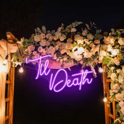 custom neon name sign wedding til death wedding neon sign light wedding neon sign ideas 6