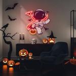 cute astronaut dracula halloween artwork led neon sign light 0
