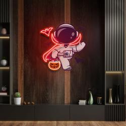cute astronaut dracula halloween artwork led neon sign light 1
