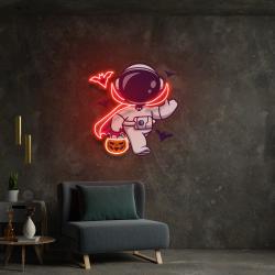 cute astronaut dracula halloween artwork led neon sign light 2
