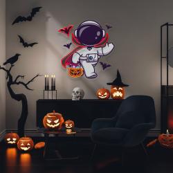 cute astronaut dracula halloween artwork led neon sign light 3