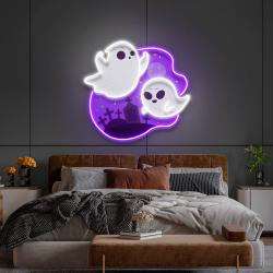 cute ghost halloween day artwork led neon sign light 1