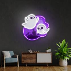 cute ghost halloween day artwork led neon sign light 2