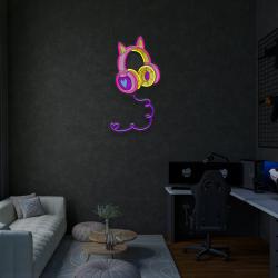 cute headphones led neon sign light 3