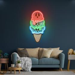 cute ice cream cartoon artwork led neon sign light 2